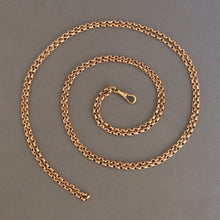 Load image into Gallery viewer, Pinchbeck chain. Antique pinchbeck chain. Antique guard chain. Antique muff chain. Long guard chain. Pinchbeck long guard chain. Pinchbeck muff chain.