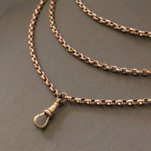 Load image into Gallery viewer, Antique Victorian era pinchbeck chain with oval links - 51 inches