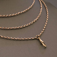 Load image into Gallery viewer, Antique Victorian era pinchbeck chain with oval links - 51 inches