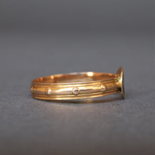 Load image into Gallery viewer, Antique French rosary ring with enamel cross appliqué in 18ct gold