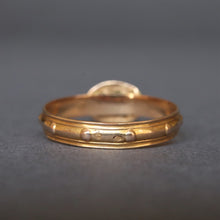 Load image into Gallery viewer, Antique French rosary ring with enamel cross appliqué in 18ct gold