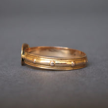 Load image into Gallery viewer, Antique French rosary ring with enamel cross appliqué in 18ct gold