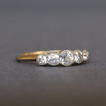 Load image into Gallery viewer, Antique Edwardian five stone diamond ring (0.4ct) in 18ct gold