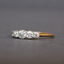 Load image into Gallery viewer, Antique Edwardian five stone diamond ring (0.4ct) in 18ct gold