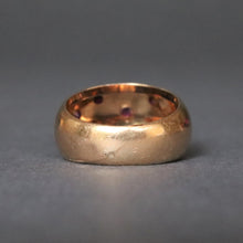Load image into Gallery viewer, Vintage mid-century bombe dome ring with pink spinels in 14ct gold