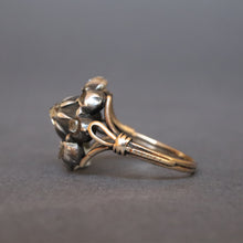 Load image into Gallery viewer, Antique Georgian rose cut diamond ring in 14ct gold & silver