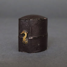 Load image into Gallery viewer, Lozenge shaped box. Lozenge shaped ring box. Antique ring box. Antique ring box. Vintage lozenge shaped ring box. Antique leather ring box. Leather ring box.