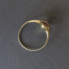 Load image into Gallery viewer, Antique Edwardian era sapphire & pearl navette ring in 14ct gold