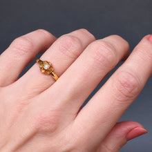 Load image into Gallery viewer, Antique Edwardian belcher set diamond (0.1ct) ring in 18ct gold
