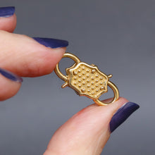 Load image into Gallery viewer, Handmade double ended padlock chain connector made by Jessica Kagan Cushman in bronze.
