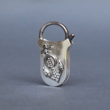 Load image into Gallery viewer, Silver padlock with diamond anchor applique
