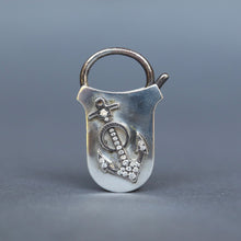 Load image into Gallery viewer, Silver padlock with diamond anchor applique
