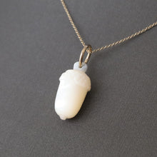 Load image into Gallery viewer, Antique Victorian acorn pendant in mother-of-pearl &amp; 9ct gold
