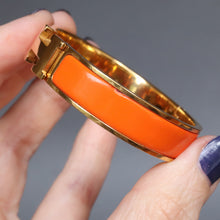 Load image into Gallery viewer, Vintage Hermès ‘clic clac’ bracelet with enamel &amp; gold plate
