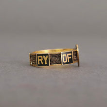 Load image into Gallery viewer, Antique Victorian era mourning ring with heart in 15ct gold
