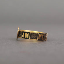 Load image into Gallery viewer, Antique Victorian era mourning ring with heart in 15ct gold
