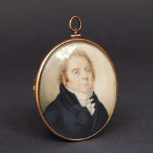 Load image into Gallery viewer, Antique Georgian gentleman portrait miniature pendant/brooch
