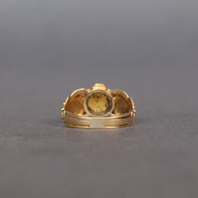 Load image into Gallery viewer, Antique turquoise &amp; diamond mourning pinky ring in 15ct gold
