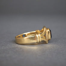 Load image into Gallery viewer, Early vintage square-cut sapphire ring in 18ct gold
