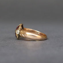 Load image into Gallery viewer, Antique garnet and diamond cluster ring in 9ct gold
