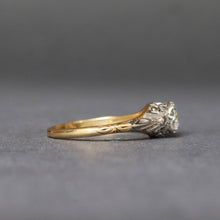 Load image into Gallery viewer, Antique diamond (0.6ct) solitaire ring in platinum &amp; 18ct gold
