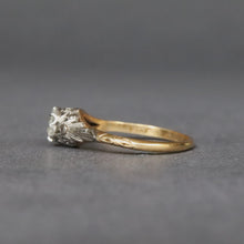 Load image into Gallery viewer, Antique diamond (0.6ct) solitaire ring in platinum &amp; 18ct gold
