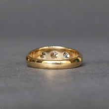 Load image into Gallery viewer, Antique three stone old cut diamond (0.4ct) ring in 18ct gold
