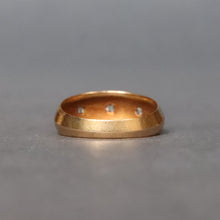 Load image into Gallery viewer, Antique Edwardian era diamond three stone gypsy ring in 18ct gold
