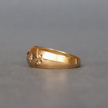 Load image into Gallery viewer, Antique Edwardian era diamond three stone gypsy ring in 18ct gold
