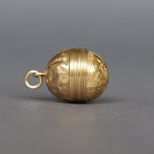 Load image into Gallery viewer, Antique ball pendant with hidden compartment in 15ct gold
