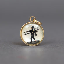 Load image into Gallery viewer, Antique Essex crystal pendant with chimney sweep in 14ct gold
