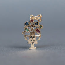 Load image into Gallery viewer, Antique giardinetto pendant with diamonds, rubies, emeralds &amp; sapphires in 14ct gold
