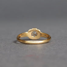 Load image into Gallery viewer, Antique Edwardian belcher set diamond (0.1ct) ring in 18ct gold

