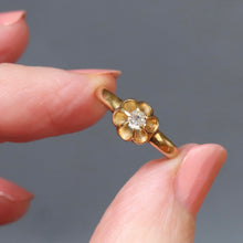 Load image into Gallery viewer, Antique Edwardian belcher set diamond (0.1ct) ring in 18ct gold
