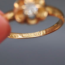 Load image into Gallery viewer, Antique Edwardian belcher set diamond (0.1ct) ring in 18ct gold

