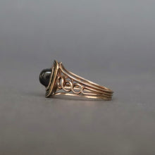 Load image into Gallery viewer, Antique Georgian era garnet ring with enamel in 9ct gold
