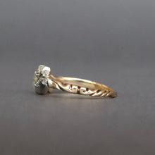 Load image into Gallery viewer, Antique rose cut diamond (0.7ct) foil back ring in 14ct gold
