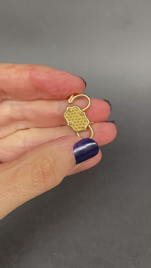 Handmade double ended padlock chain connector made by Jessica Kagan Cushman in bronze.