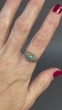 Load and play video in Gallery viewer, Antique Victorian era pearl &amp; turquoise cluster ring in 14ct gold
