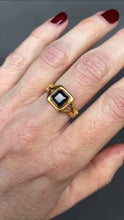 Load and play video in Gallery viewer, Early vintage square-cut sapphire ring in 18ct gold
