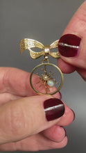 Load and play video in Gallery viewer, Vintage spider converter pendant brooch with opal in 9ct gold
