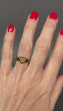 Load and play video in Gallery viewer, Antique Victorian era mourning ring with heart in 15ct gold
