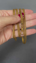 Load and play video in Gallery viewer, Antique pinchbeck belcher link long guard chain (57" / 144cm)
