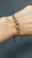 Load and play video in Gallery viewer, Vintage curb link bracelet with 9ct gold life buoy clasp
