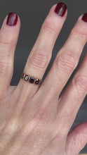 Load and play video in Gallery viewer, Antique Georgian era five stone garnet stacking ring in 14ct gold
