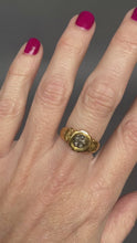 Load and play video in Gallery viewer, Antique Victorian mourning ring with diamond pansy in 18ct gold
