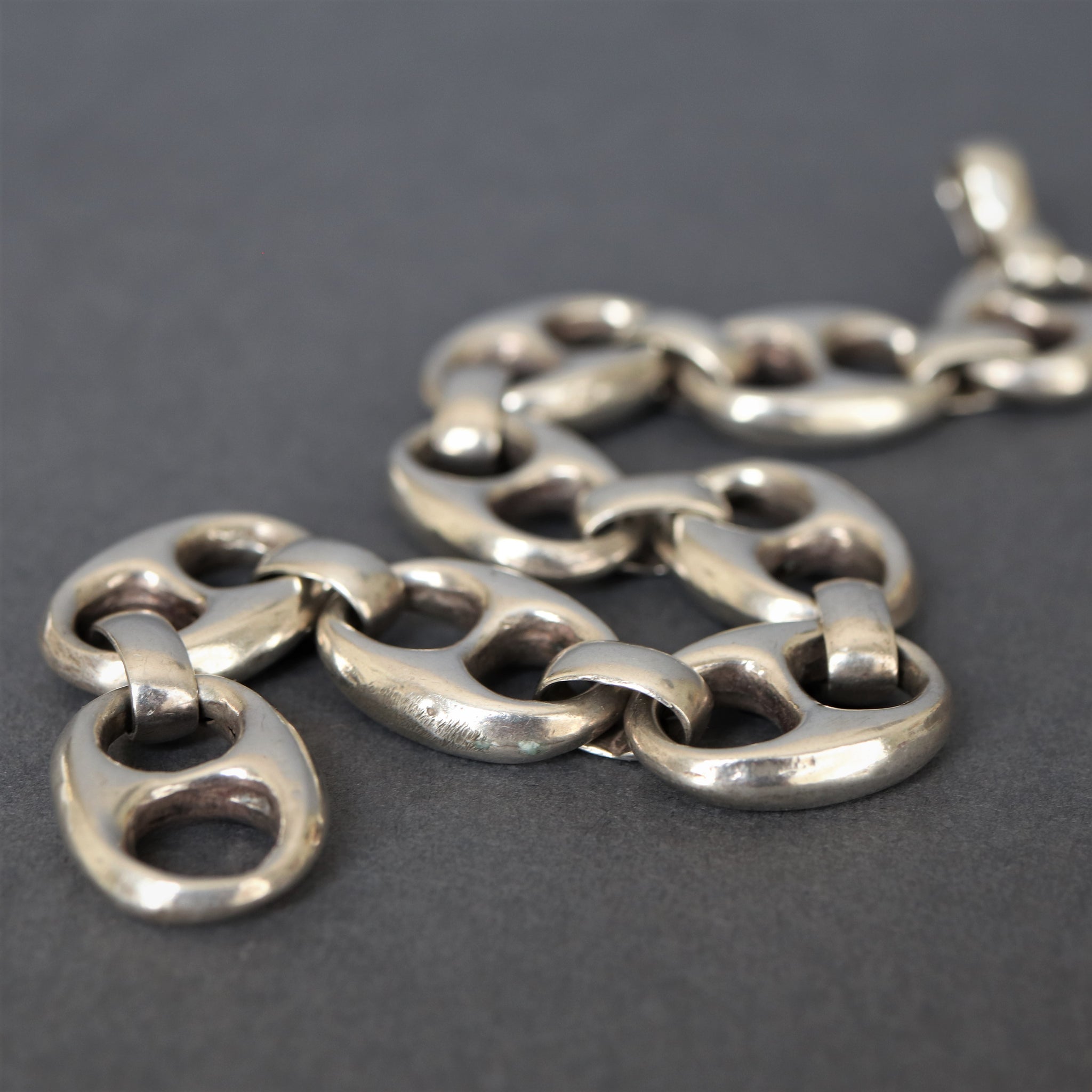 Vintage Italian mariner link bracelet in silver – Onyx and Elm