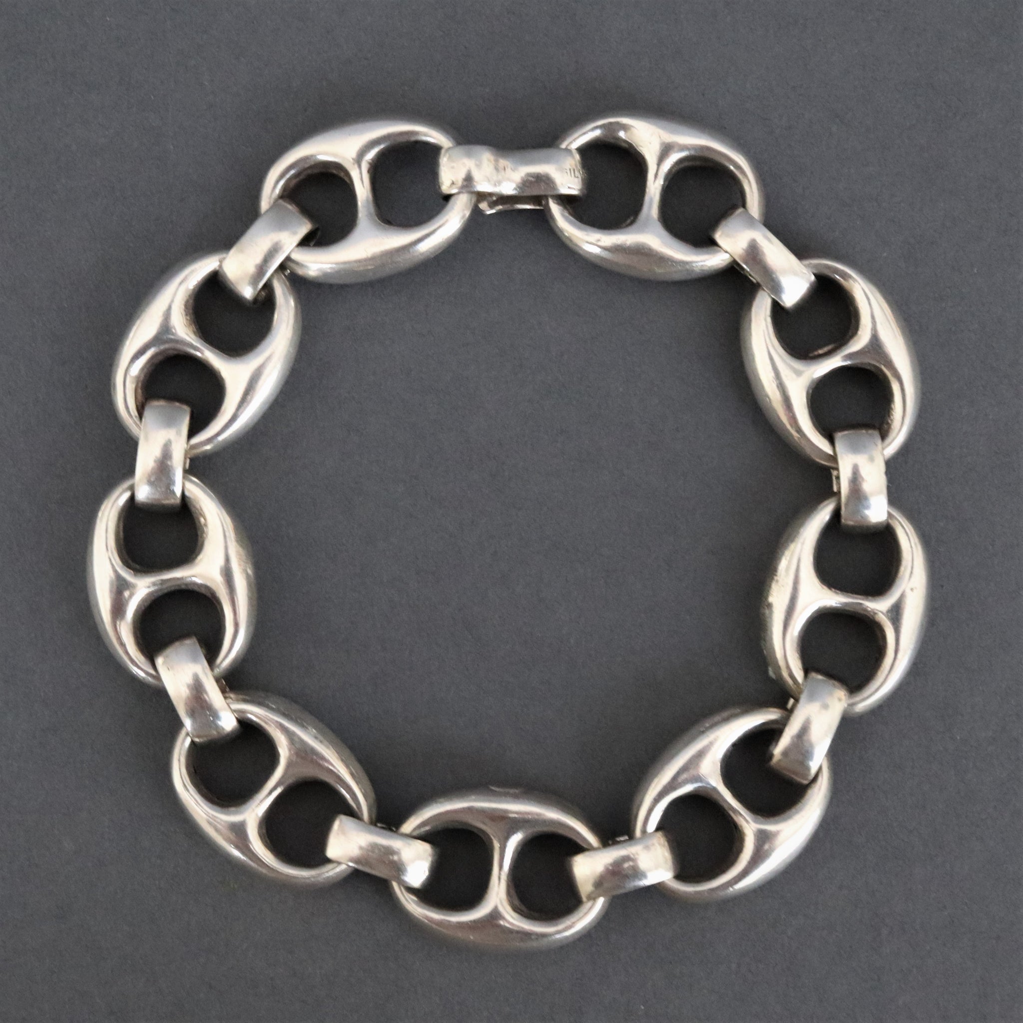 Vintage Italian mariner link bracelet in silver – Onyx and Elm